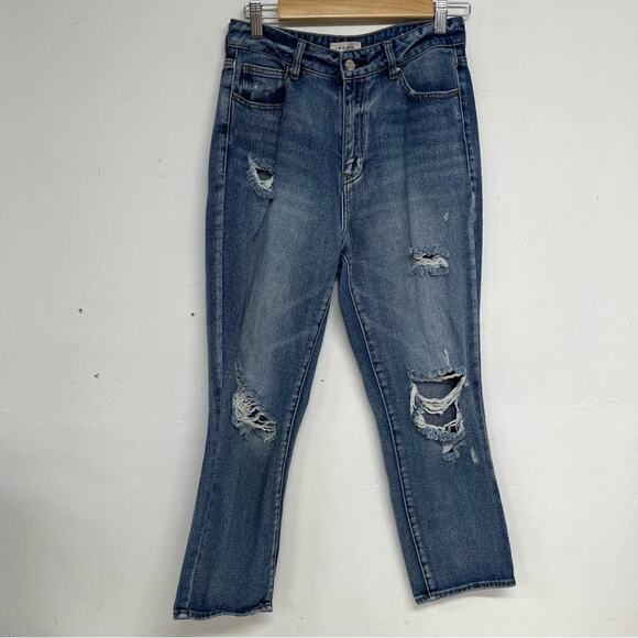 Pacsun Medium Wash Distressed Mom Jean Womens 28 Blue Denim Baggy 90s Casual - Picture 1 of 10